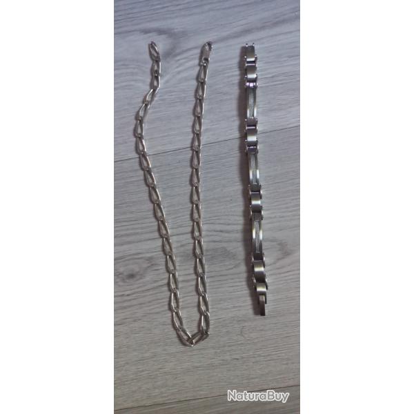 Vend bijoux lot gourmette et collier