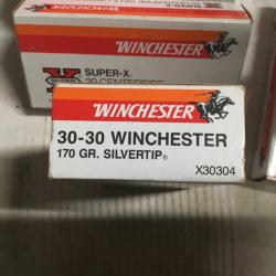 Munitions Winchester 30-30 Silvertip 170 Grains