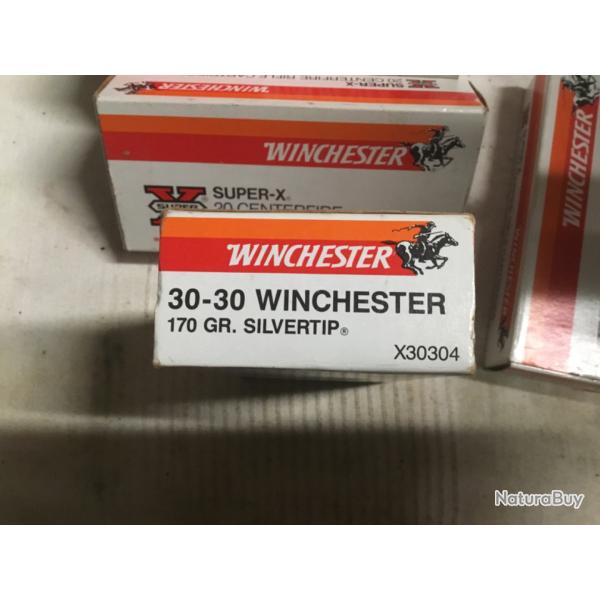 Munitions Winchester 30-30 Silvertip 170 Grains