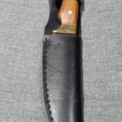 Occasion etat neuf Couteau de Chasse L&eacute;opard avec son etui Voir Photos