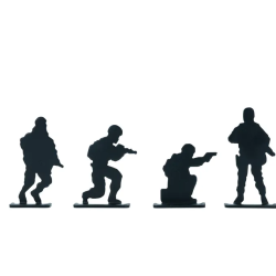 Cible Metallique Silhouette 4 Soldats
