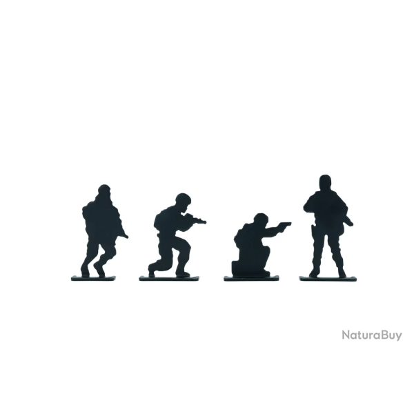 Cible Metallique Silhouette 4 Soldats