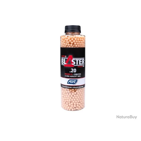 Billes 0.20G Alpha Blaster Tracantes Rouge En Bouteille De 3300