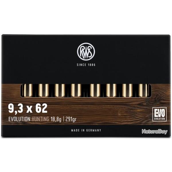 Munitions RWS Cal.9,3x62 EVO 18.8g 291 grains par 60