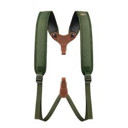 Double bretelle RISERVA en Cordura vert et cuir