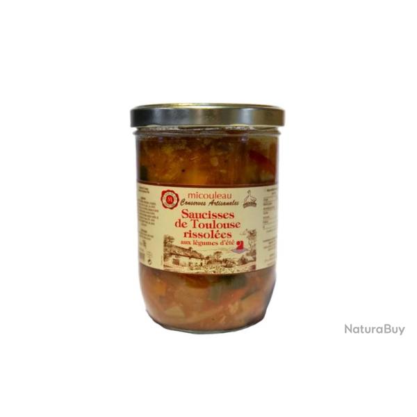Saucisses de Toulouse rissol�es aux l�gumes d'�t� 765G