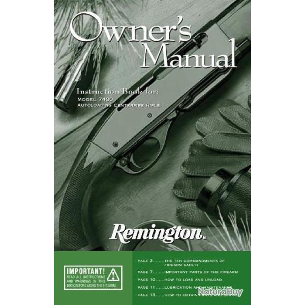 notice REMINGTON 7400 (envoi par mail) - VENDU PAR JEPERCUTE (m2878)