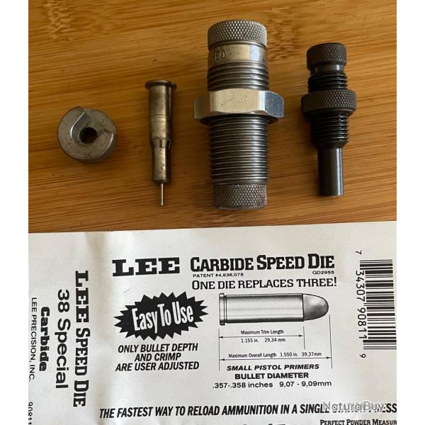 LEE Carbide Speed Die-3 outils en 1 cal 38 SP