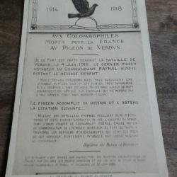 cp aux colombophiles 1914 1918