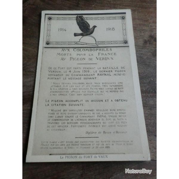 cp aux colombophiles 1914 1918