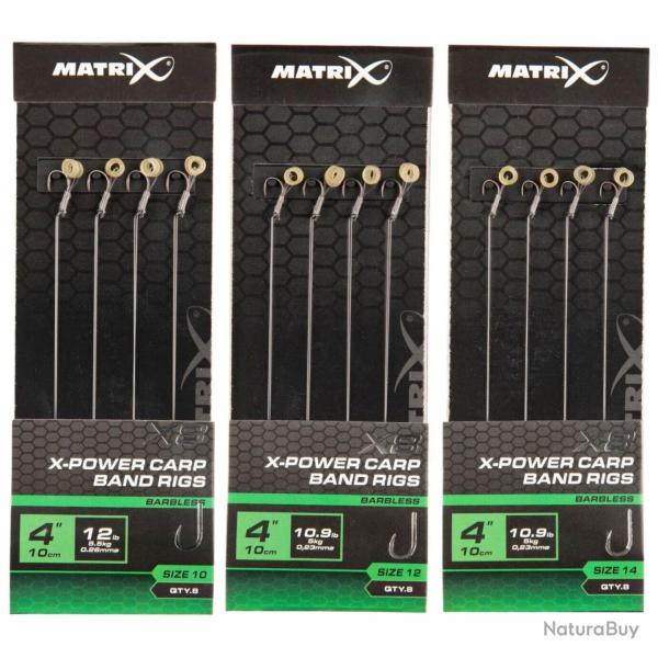 MATRIX X8 X-POWER CARP BAND RIGS 10CM MATRIX 10 0,26mm