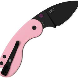 Couteau Kizer Microbe DSJ AirTi Lame Acier 14C28N Manche G10 Rose Slip Joint KV2742DSJA1