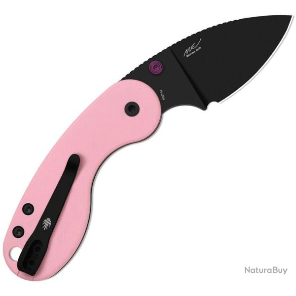 Couteau Kizer Microbe DSJ AirTi Lame Acier 14C28N Manche G10 Rose Slip Joint KV2742DSJA1