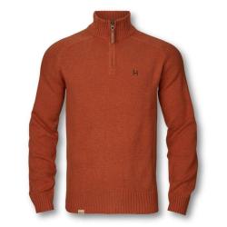 Pull Vincent Merino Half Zip - Bombay Brown Orange - Pull Vincent bombay HZ 2XL