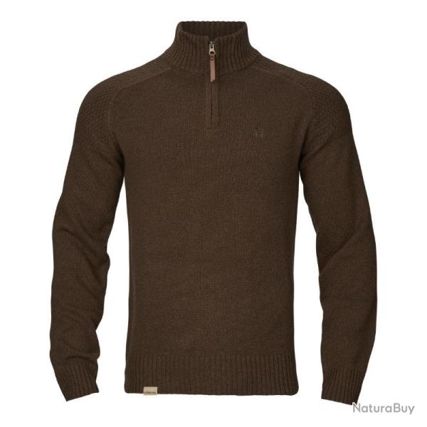 Pull Vincent Merino Half Zip - Brun Demitasse Brown - Pull vincent Demi Br HZ L