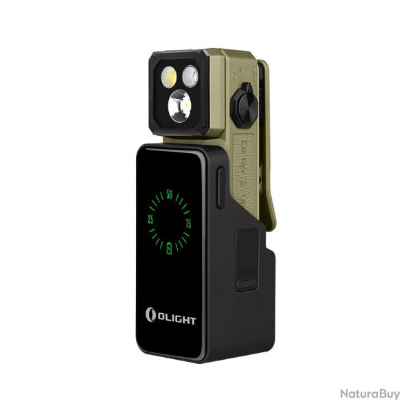 Olight Oclip 2 Ultra Premium Vert Olive - Lampe clip EDC double axe, lumi�re rouge et UV
