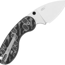 Couteau Kizer Microbe DSJ AirTi Lame Acier 14C28N Manche Vortex Gris Noir Slip Joint KV2742DSJA2