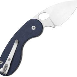 Couteau Kizer Microbe TSJ AirTi Lame Acier 14C28N Manche Richlite Bleu Canyon Slip Joint KV2742TSJA2