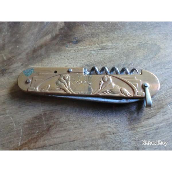 couteau de poche  pliant aux de lions