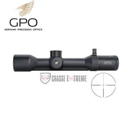 Lunette Rail GPO Spectra 8X - 1,6-13x44 R&eacute;ticule Fibre Optique G4 IL SFP (Mrad)