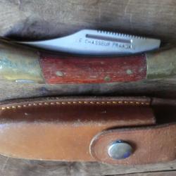 couteau pliant le chasseur fran&ccedil;ais  &eacute;tui cuir