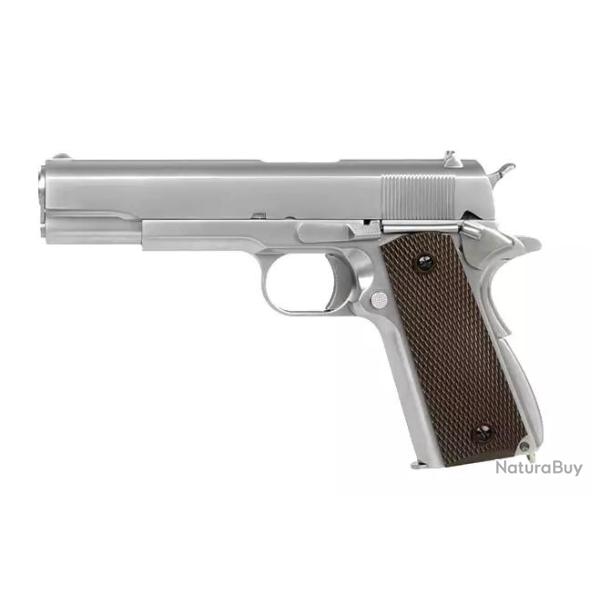 PISTOLET 6MM GAZ 1911 SILVER - AIRSOFT
