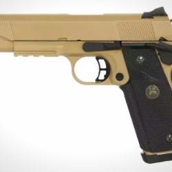 PISTOLET 6MM TAC MASTER GAZ METAL TAN
