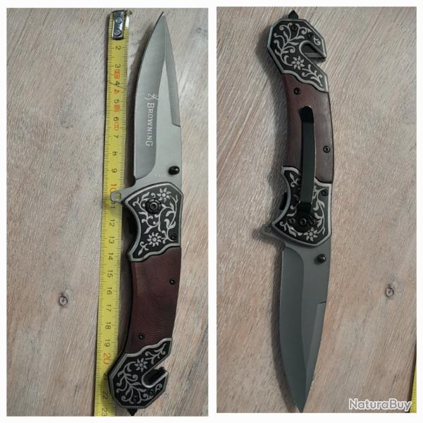 Couteau BrowninG ouverture assist�e pour chasse et collection