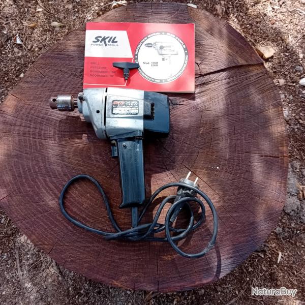 Collector  Perceuse ancienne SKIL (1970)avec son manuel  d'�poque en bon �tat et sa cl� Voir Photos
