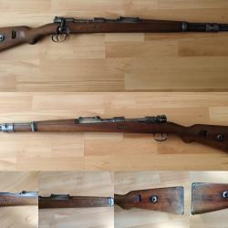 Carabine Karabiner MAUSER 98k - Monomatricule (hors verrou) - 8x57 IS/JS - 147/1938 - Noyer massif