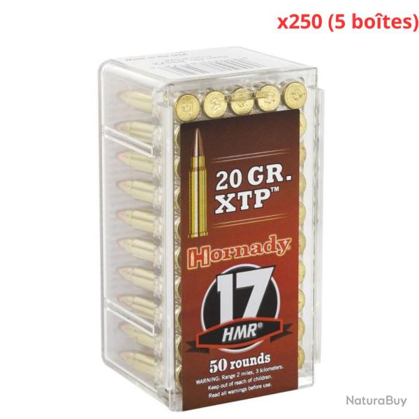 MUNITIONS HORNADY CALIBRE 17 HMR XTP 20gr - 1.3g x250 