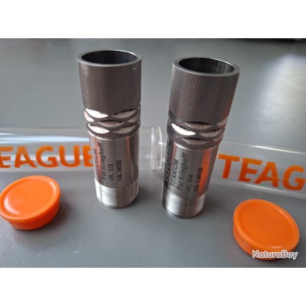 A vendre 2 Chokes TEAGUE Titane pour Krieghoff. (1/2 M et 3/4 IM). Bon �tat.