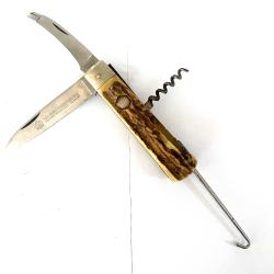 Ancien couteau de Chasse pliant Puma 997 Flugwildmesser Solingen Bois de cerf