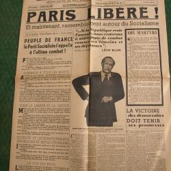 WW2 FRANCE JOURNAL FRANCAIS" LE POPULAIRE &Eacute;DITION SP&Eacute;CIALE  " &Eacute;POQUE ARMISTICE 39-45