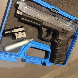 Ekol ES P92B Shiny Chrome CO? 4,5 mm ? Pack complet