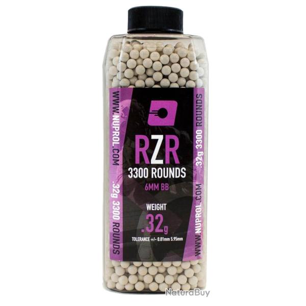 BILLES AIRSOFT 6MM RZR BOUTEILLE DE 3300 BBS 0,32G