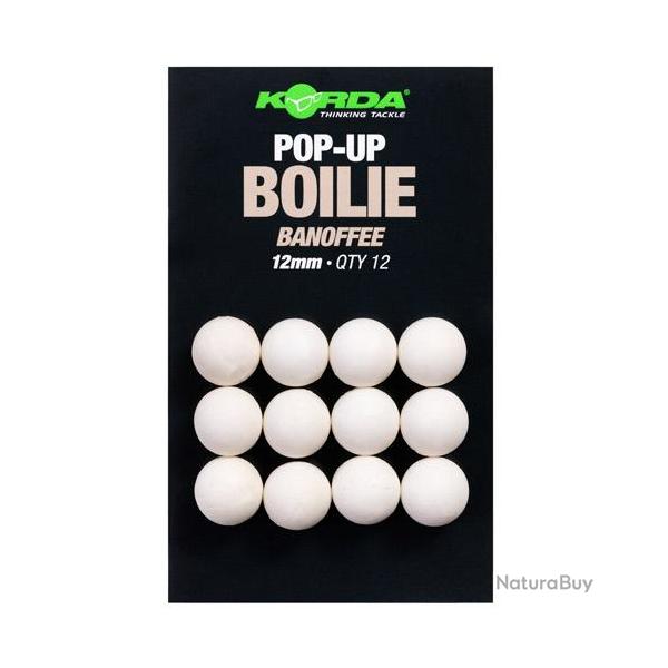 Bouillette Korda Plastic Pop Up Banoffee White 12mm (par 12)