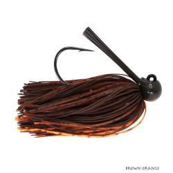 Rubberjig Dobyns Hand Tied Skirted Football Jig 28g Brown Orange