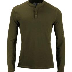Henley Huntsman 200 - M&eacute;rinos, Col Boutonn&eacute;, Made in USA - Army / M