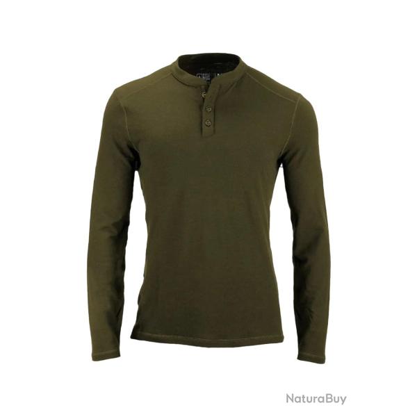 Henley Huntsman 200 - M�rinos, Col Boutonn�, Made in USA - Army / M