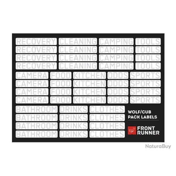 Planche d'�tiquettes pour caisses Wolf Pack et Cub Pack