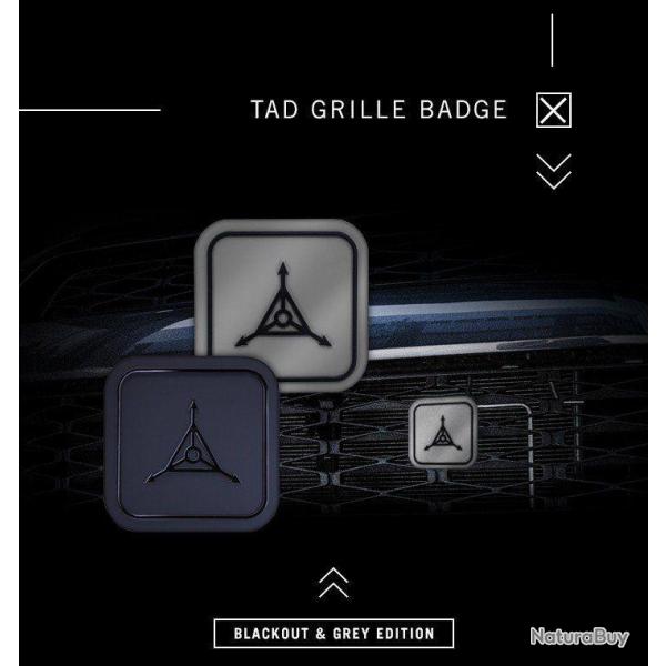 TAD Mean Skull Grill Badge - Gris