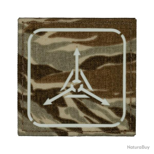 TAD Stencil Logo GITD Patch - Desert Tiger Stripe