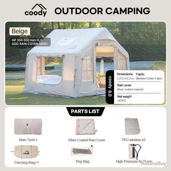 Tente gonflable Coody Air Tent 8.0 - Beige