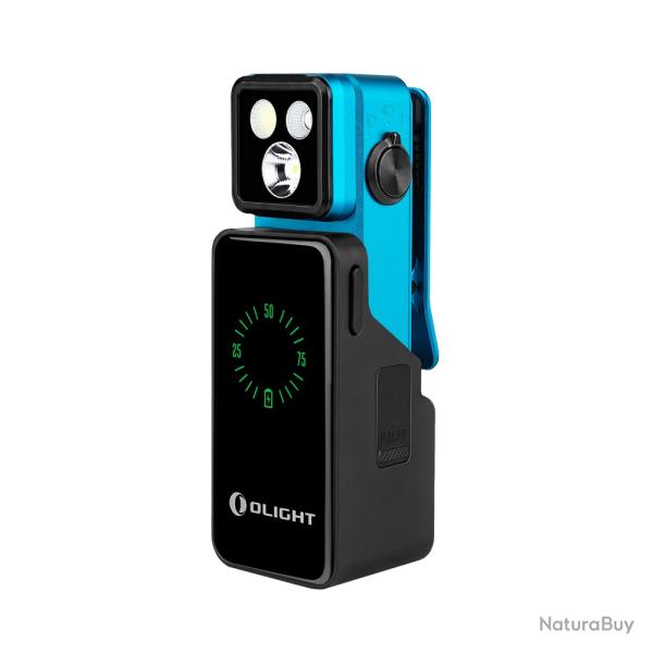 Olight Oclip 2 Pro Premium Bleu - Lampe clip rechargeable avec station de charge