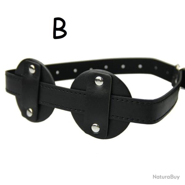Masque Cuir PU Tissu Bondage BDSM-B