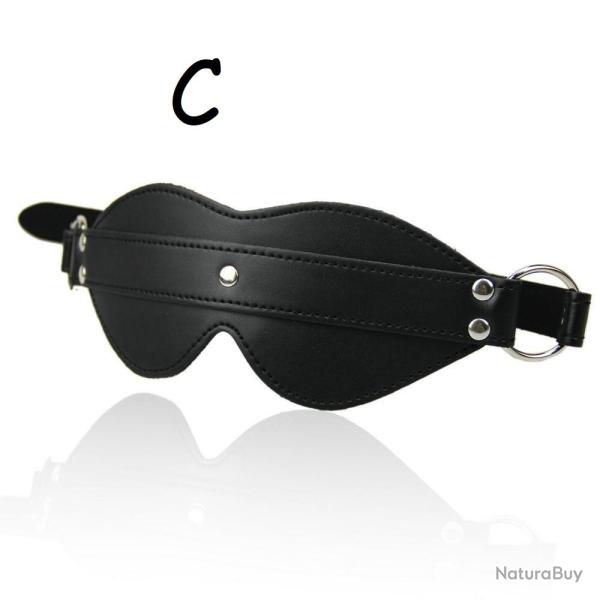 Masque Cuir PU Tissu Bondage BDSM-C