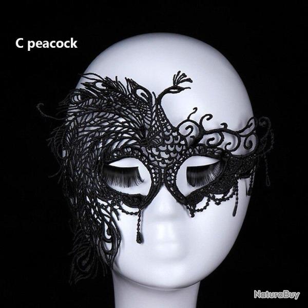 Masque Dentelle Fetes BDSM -C