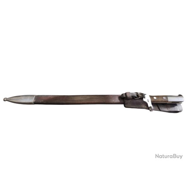 Ba�onnette pionnier suisse M1914 + fourreau cuir et b�li�re � Schmidt-Rubin