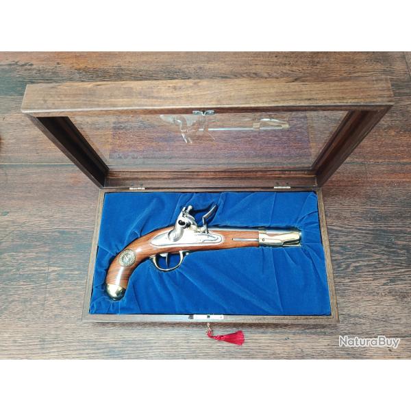 R�plique en coffret comm�moratif de pistolet de cavalerie - AN 9 ou AN IX - Pedersoli 2004 - TBE